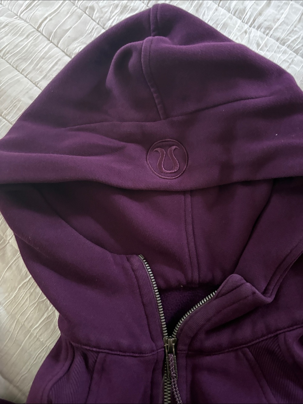 lululemon athletica Hooded Half Zip Scuba Hooded Sweatshirt Jacket - Deep Purple